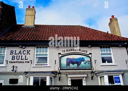 Black Bull Pub, Market Place, Thirsk, North Yorkshire, England Stockfoto