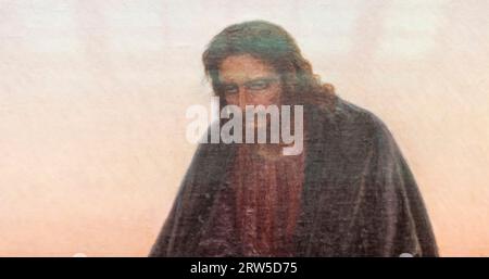 Moskau, Russland - 08.10.2023 - berühmtes Gemälde von Iwan Kramskoj , der Christus in der Wildnis, ausgestellt in der Tretjakow-Galerie Stockfoto