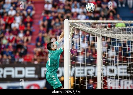 Buenos Aires, Argentinien. September 2023. Gabriel Arias von Racing in Aktion während des Spiels zwischen San Lorenzo vs Racing als Teil der Copa de la Liga 2023 im Pedro Bidegain Stadion. Endstand: San Lorenzo 1:1. Quelle: SOPA Images Limited/Alamy Live News Stockfoto