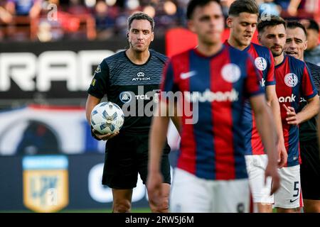 Buenos Aires, Argentinien. September 2023. Fernando Rapallini wurde während des Spiels zwischen San Lorenzo vs Racing als Teil der Copa de la Liga 2023 im Pedro Bidegain Stadion gesehen. Endstand: San Lorenzo 1:1. Quelle: SOPA Images Limited/Alamy Live News Stockfoto