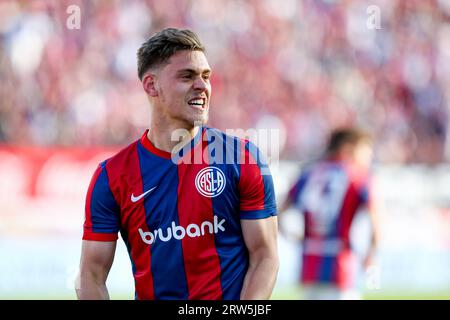 Buenos Aires, Argentinien. September 2023. Federico Girotti aus San Lorenzo wurde während des Spiels zwischen San Lorenzo vs Racing als Teil der Copa de la Liga 2023 im Pedro Bidegain Stadium gesehen. Endstand: San Lorenzo 1:1. (Foto: Roberto Tuero/SOPA Images/SIPA USA) Credit: SIPA USA/Alamy Live News Stockfoto