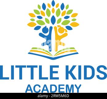 Modernes, farbenfrohes „LITTLE KIDS ACADEMY“-Logo Stock Vektor