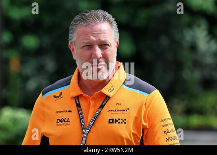 Singapur, Singapur. September 2023. Zak Brown (USA) McLaren Executive Director. Formel-1-Weltmeisterschaft, Rd 16, Singapur Grand Prix, Sonntag, 17. September 2023. Marina Bay Street Circuit, Singapur. Quelle: James Moy/Alamy Live News Stockfoto