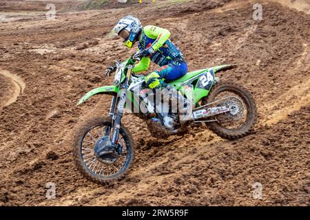 Maggiora, Italien. September 2023. Kevin Horgmo, NOR (F&H Racing Team) beim MXGP of ITALY Race MXGP und Mx2, Motocross-Rennen in Maggiora, Italien, 17. September 2023 Credit: Independent Photo Agency/Alamy Live News Stockfoto