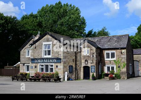 In Großbritannien: Lord Nelson Public House, Clayton le Woods / Brindle, Chorley, Lancashire, Vereinigtes Königreich Stockfoto