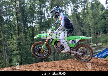 Maggiora, Italien. September 2023. Romain Febvre, FRA (Kawasaki Racing Team MXGP) beim MXGP of ITALY Race MXGP und Mx2, Motocross-Rennen in Maggiora, Italien, 17. September 2023 Credit: Independent Photo Agency/Alamy Live News Stockfoto