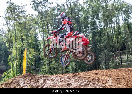 Maggiora, Italien. September 2023. Tim Gajser, SVN (Team HRC) beim MXGP of ITALY Race MXGP und Mx2, Motocross-Rennen in Maggiora, Italien, 17. September 2023 Credit: Independent Photo Agency/Alamy Live News Stockfoto