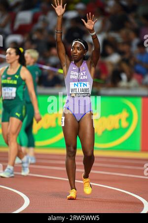 Bianca Williams von GB & NI, die am siebten Tag bei den Leichtathletik-Weltmeisterschaften im National Athletics Centre in in die 4 x 100-m-Läufe der Frauen eintrat Stockfoto