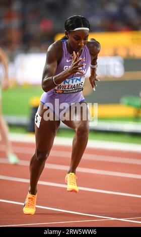 Bianca Williams von GB & NI, die am siebten Tag bei den Leichtathletik-Weltmeisterschaften im National Athletics Centre in in die 4 x 100-m-Läufe der Frauen eintrat Stockfoto