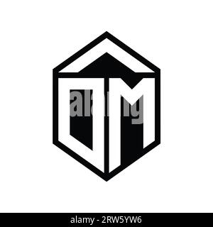 DM Letter Logo Monogramm einfache sechseckige Abschirmung Form isolierte Design-Vorlage Stockfoto