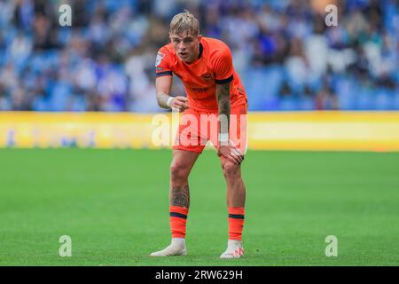 Sheffield, Großbritannien. September 2023. Der Verteidiger Brandon Williams (18) zeigt während des Spiels Sheffield Wednesday FC gegen Ipswich Town FC Sky Bet Championship EFL im Hillsborough Stadium, Sheffield, Großbritannien am 16. September 2023 Credit: Every Second Media/Alamy Live News Stockfoto