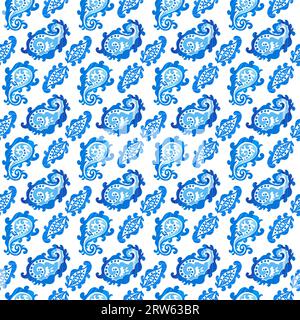 Blühende Blumen und Laub, Blätter und Retro- oder Vintage-Blumendesign. Leafage wirbelt und ziert die Vegetation. Nahtloses Muster, Hintergrundbild oder Stock Vektor
