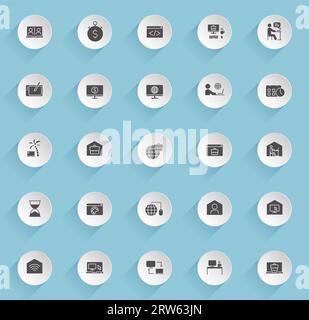 Symbole für Remote-Arbeitslinien Stock Vektor