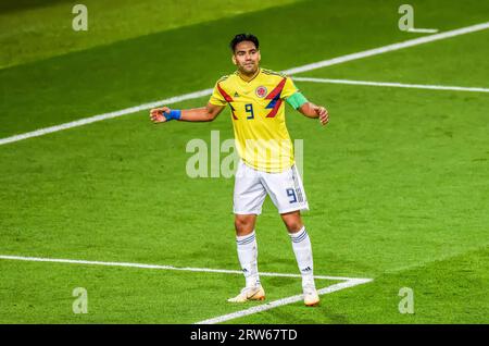 Moskau, Russland – 3. Juli 2018. Kolumbien Nationalspieler Radamel Falcao während der Achtelfinale der Weltmeisterschaft 2018 gegen England. Stockfoto