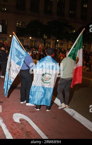 Chicago, USA. September 2023. Feierlichkeiten zum mexikanischen Unabhängigkeitstag in der Innenstadt von Chicago, 16. September 2023. (Foto: Ludvig Peres/SIPA USA) Credit: SIPA USA/Alamy Live News Stockfoto