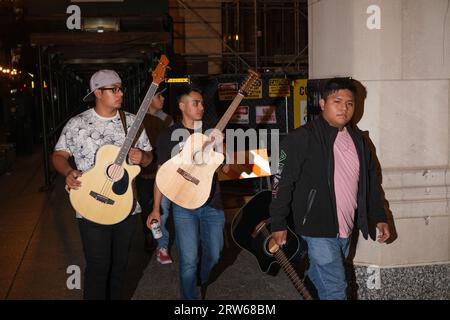 Chicago, USA. September 2023. Mexican Independence Day Musicians in Downtown Chicago, 16. September 2023. (Foto: Ludvig Peres/SIPA USA) Credit: SIPA USA/Alamy Live News Stockfoto