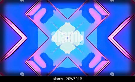 Animation mit bewegtem abstrakten Figurenmuster und Kreuz. Design. Kaleidoskopisches Farbmuster mit beweglichen Kreuzen. Buntes Muster im Spiel Stockfoto