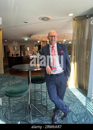 Berlin, Deutschland. September 2023. Der Präsident des Deutschen Lehrerverbandes, Stefan Düll. Seit dem 1. Juli 2023 leitet der Augsburger Schulleiter den Verein. Quelle: Jörg Ratzsch/dpa/Alamy Live News Stockfoto