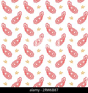 Blühende Blumen und Pflanzen mit Wirbeln und Blättern an Stielen. Zweige und Zweige mit Blattwerk und floralem Kompositionsmotiv. Nahtloses Muster, Wallpa Stock Vektor