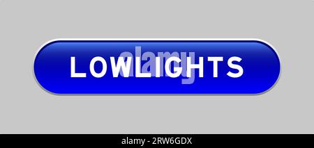 Blaue Taste in Kapselform mit Wort „Low Lights“ auf grauem Hintergrund Stock Vektor