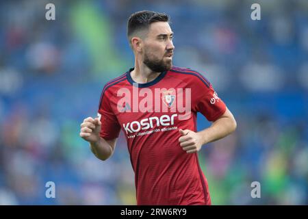 17. September 2023; Coliseum Alfonso Pérez, Getafe, Spanien, Spanish La Liga Football, Getafe versus Osasuna; Moi Gomez of Osasuna Stockfoto