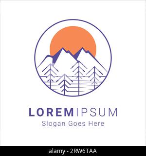 Mountain Logo Design Outdoor Adventure Logo-Typ Stock Vektor