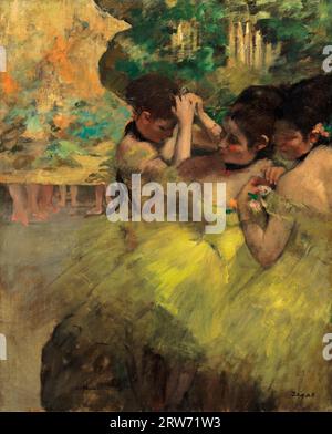 Gelbe Tänzerinnen (in den Flügeln). Edgar Degas. 1874/76. Stockfoto