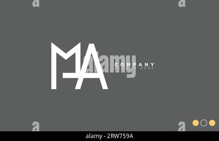 MA Alphabet Buchstaben Initialen Monogramm Logo Stock Vektor