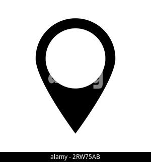 PIN für Kartenzeichensymbol auf isoliertem weißem Hintergrund Stock Vektor