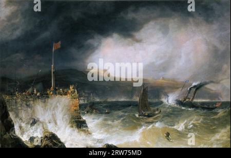 Anthony Vandyke Copley Fielding – Packet Boat In Harbour 1855 Stockfoto