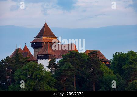 Die befestigte Kirche Viscric in Rumänien Stockfoto
