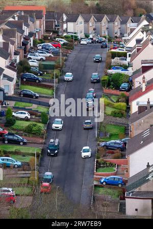 Wohnungsbau im Vorstadtbereich aus der Luft Stockfoto