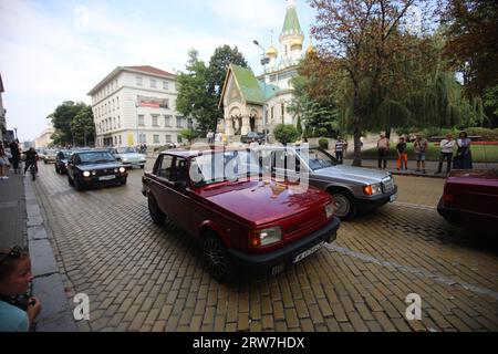 Herbstsalon im Retro-Stil im Zentrum der Hauptstadt Bulgariens, Sofia Stockfoto