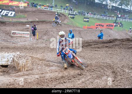 Maggiora, Italien. September 2023. 77 Lupino Alessandro Beta ITA FMI MRT Racing Team Beta während des MXGP Race of Italy 2023 FIM Motocross World Championship Maggiora Sonntag, 17. September 2023, im Maggiora Park, Italien. (Foto: Fabio Averna/SIPA USA) Credit: SIPA USA/Alamy Live News Stockfoto