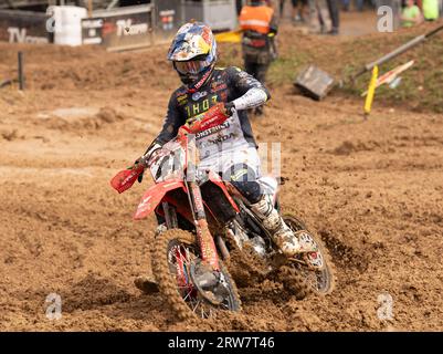 Maggiora, Italien. September 2023. 41 Jonass Pauls Honda LAT LAMSF Standing Construct Honda MXGP während des MXGP Race of Italy 2023 der FIM Motocross World Championship Maggiora Sonntag, 17. September 2023, im Maggiora Park, Italien. (Foto: Fabio Averna/SIPA USA) Credit: SIPA USA/Alamy Live News Stockfoto