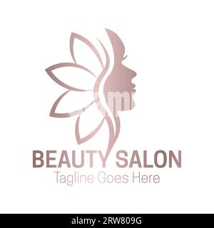 Roségold-Logo Für Den Schönheitssalon Stock Vektor