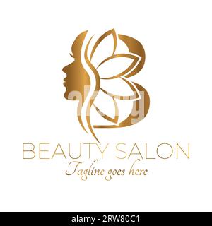 Goldener Buchstabe B Initial Beauty Brand Logo Design Stock Vektor