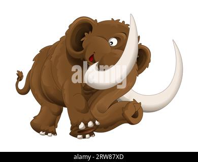 Cartoon Happy Mammut - isoliert auf weißem Hintergrund Illustration für Kinder Stockfoto
