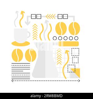 Kaffeezubereiter. Kaffee-Aparat, Frühstücksgetränk-Vektor-Illustration Stock Vektor