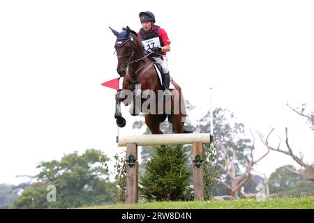 Andrew Heffernan reitet Hasrthill Phantom im CCI-L 4* während der internationalen Pferdeprüfungen im Blenheim Palace, Woodstock, Oxfordshire am Samstag, dem 16. September 2023. (Foto: Jon Bromley | MI News) Credit: MI News & Sport /Alamy Live News Stockfoto