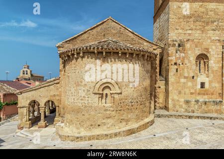 Kirche San Miguel und Nuestra Señora del Riveroen, San Esteban de Gormaz, Provinz Soria, autonome Gemeinde Kastilien und Leon, Spanien, Europa Stockfoto