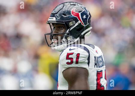 Houston, TX, USA. 17. September 2023: Houston Texans Defensive End will Anderson Jr. (51) während eines Spiels zwischen den Indianapolis Colts und den Houston Texans in Houston, TX. Trask Smith/CSM Credit: CAL Sport Media/Alamy Live News Stockfoto