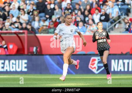 Bridgeview, USA. September 2023. Chicago, USA, 17. September 2023: Sarah Gorden (11 Angel City FC) in Aktion während des NWSL-Fußballspiels zwischen den Chicago Red Stars und Angel City FC am Sonntag, den 17. September im Seat Geek Stadion, Bridgeview, USA. (KEINE KOMMERZIELLE NUTZUNG). (Shaina Benhiyoun/SPP) Credit: SPP Sport Press Photo. Alamy Live News Stockfoto