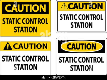 Warnschild Statische Kontrollstation Stock Vektor