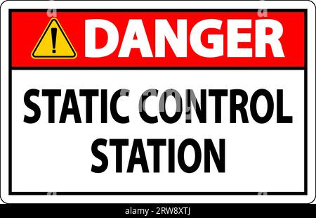 Gefahrenschild Statische Kontrollstation Stock Vektor