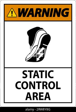 Warnschild „Statischer Kontrollbereich“ Stock Vektor