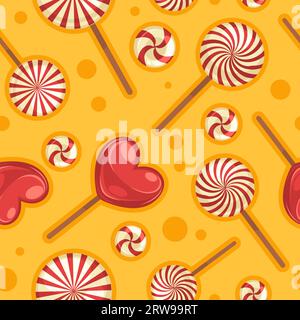Süßigkeiten und Lutscher, Herzen Desserts Süßigkeiten Stock Vektor