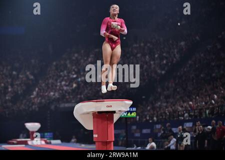 Paris, Frankreich. September 2023.    nimmt am 17. September 2023 an den Finals der 23. Internationaux de France de Gymnastique, FIG World Cup Challenge 2023, in Paris, Frankreich, Teil. in der Accord Arena Paris. Foto von Firas Abdullah/ABACAPRESS.COM Credit: Abaca Press/Alamy Live News Stockfoto