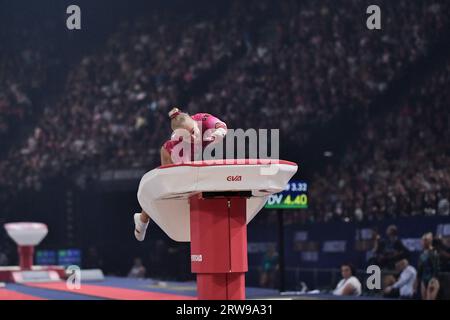 Paris, Frankreich. September 2023.    nimmt am 17. September 2023 an den Finals der 23. Internationaux de France de Gymnastique, FIG World Cup Challenge 2023, in Paris, Frankreich, Teil. in der Accord Arena Paris. Foto von Firas Abdullah/ABACAPRESS.COM Credit: Abaca Press/Alamy Live News Stockfoto
