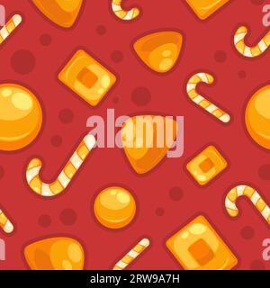 Süßigkeiten und Bonbons, Karamell-Muster Stock Vektor